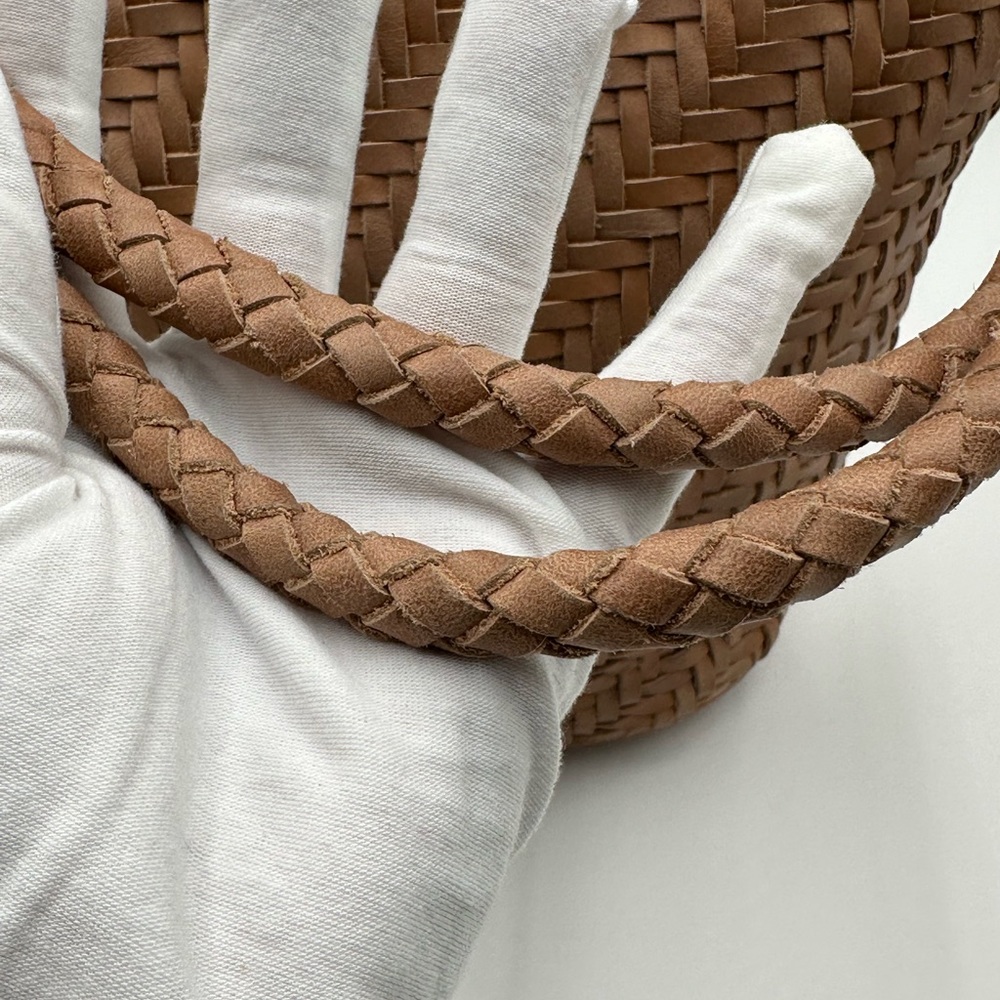 Woven Tote Shoulder Bag in Natural Tan - Picture 7 of 11